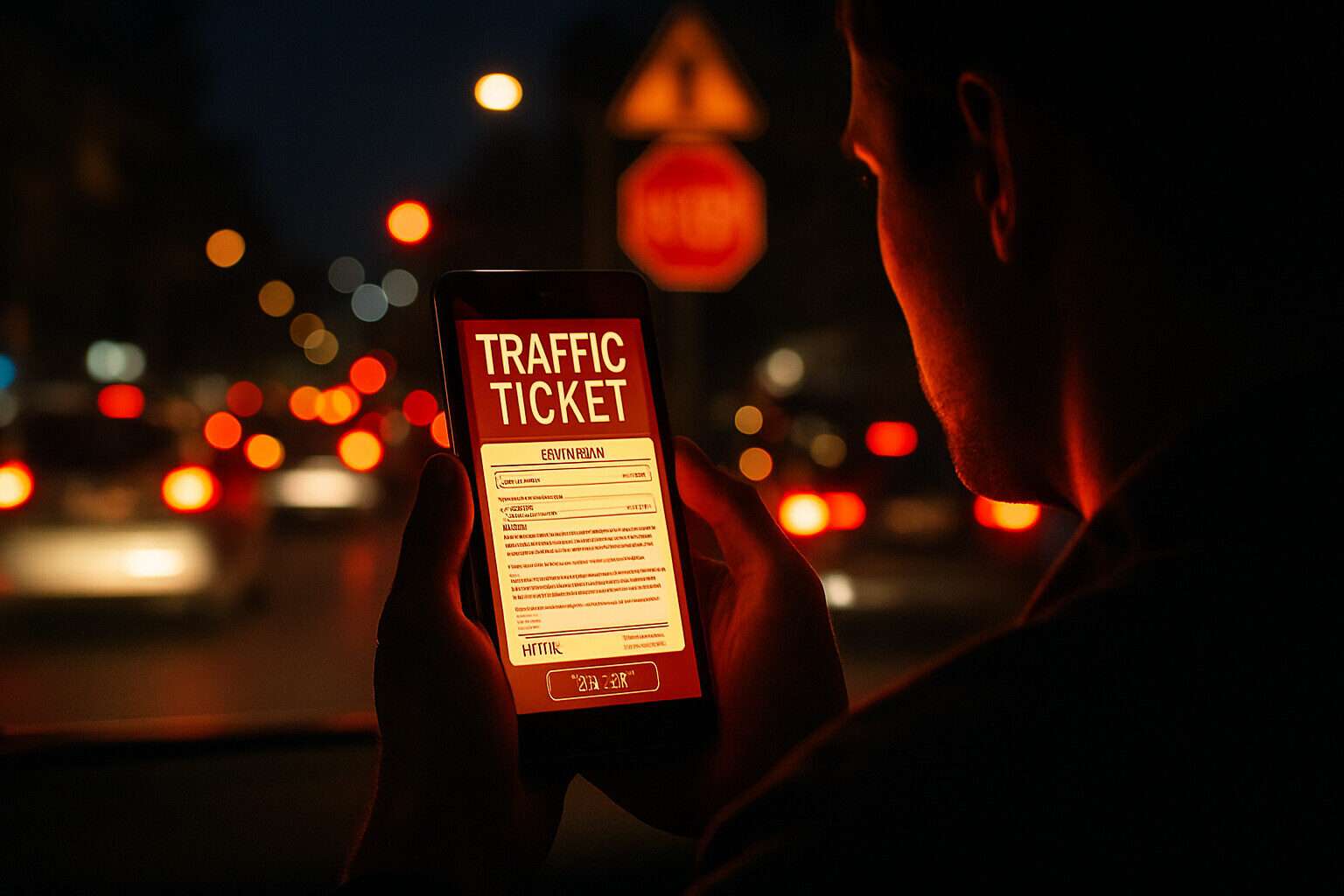 Trafik Cezalarına Telefon ile bakan şahıs görseli