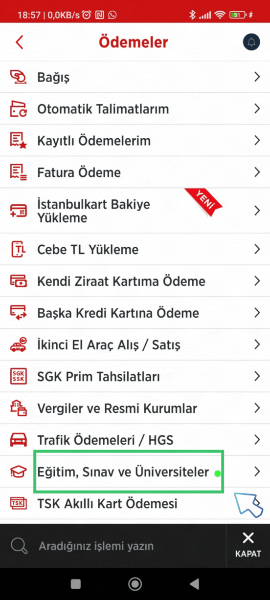 Ziraat Ödeme Adım 2